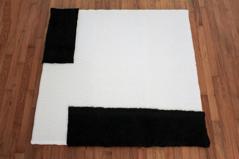 Minimalist black and white shearling art