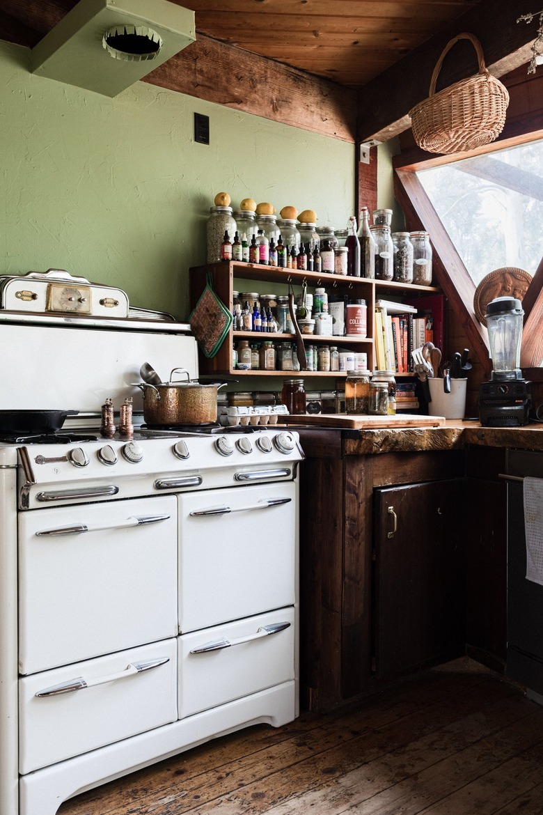 Rustic kitchen with white vintage range