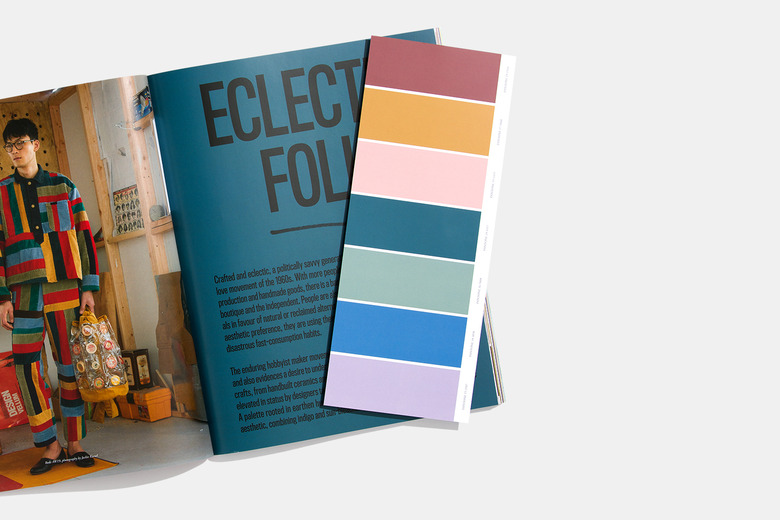 magazine page with color swatch