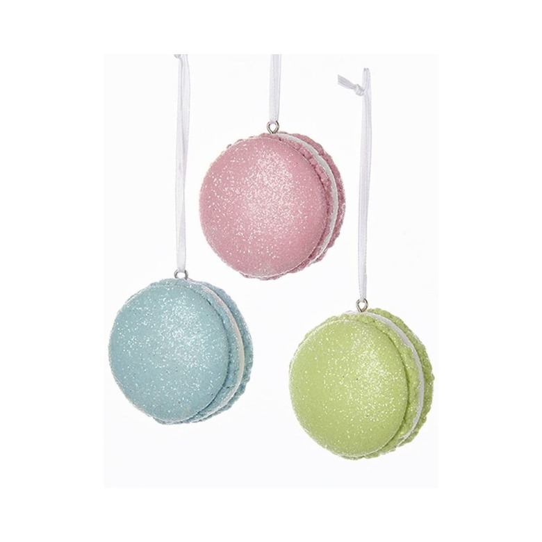 Kurt Adler Pastel Glitter Macaroon Ornament