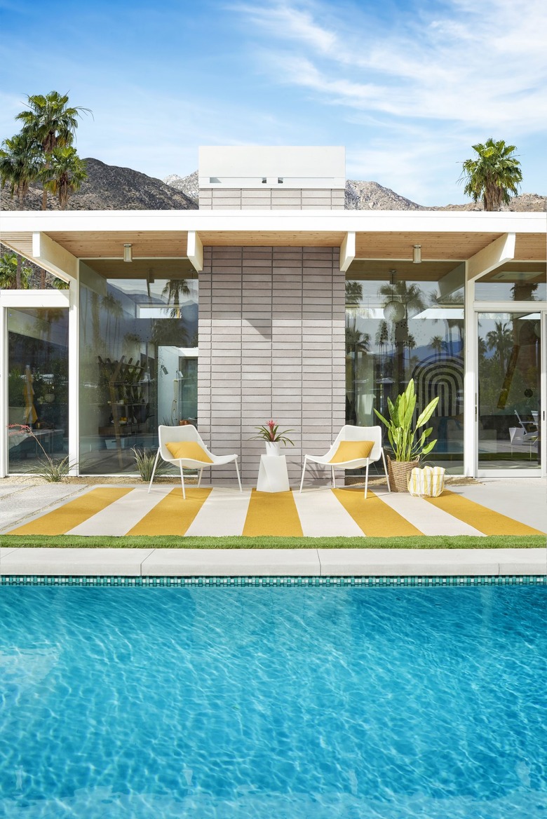 Poolside patio setup