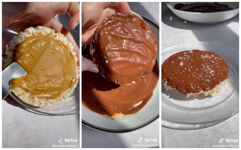 Rice cake with peanut butter