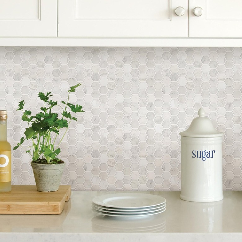 Hexagon farmhouse backsplash