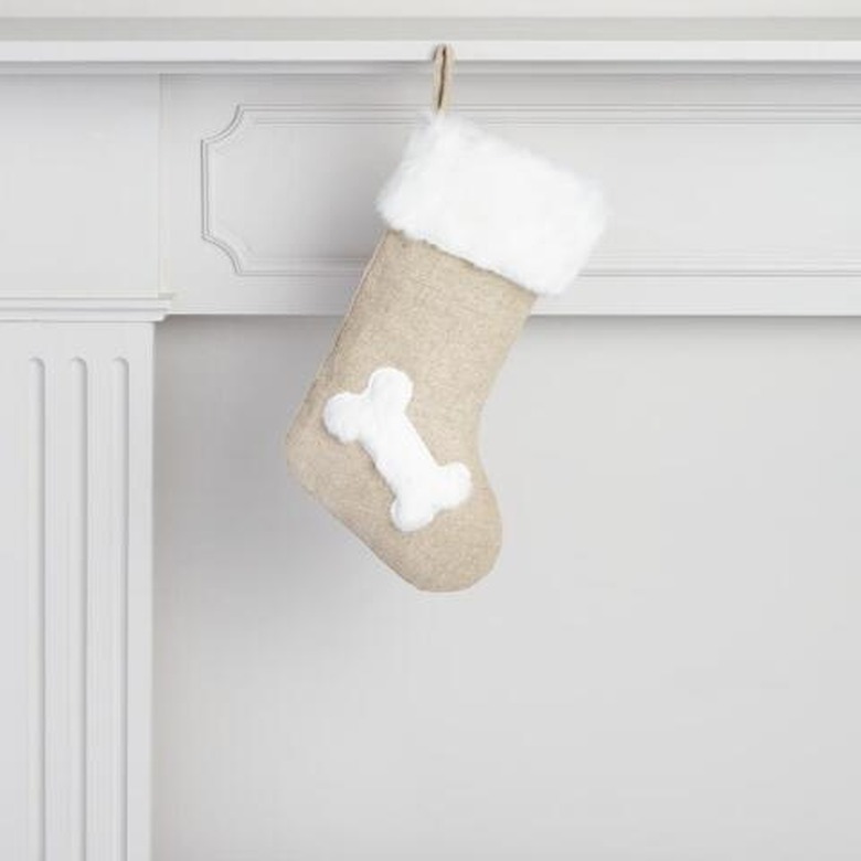 stocking with bone decoration