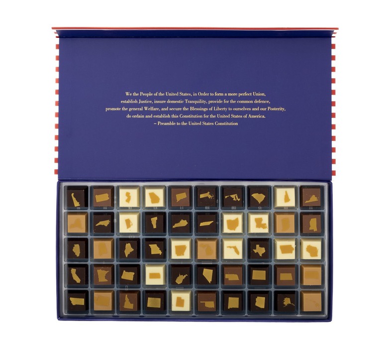 A box filled with 50 white