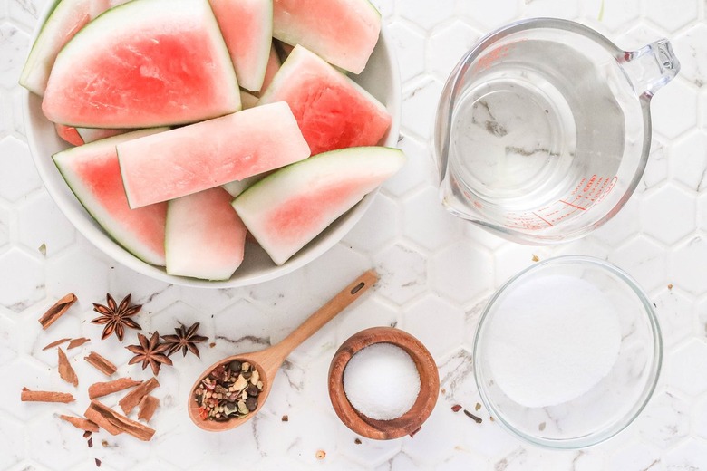 Ingredients for pickled watermelon rind