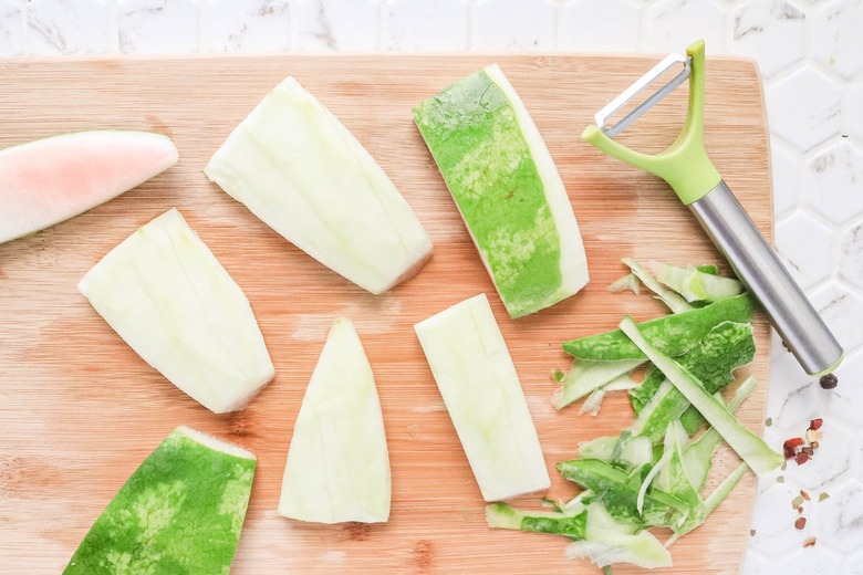 Peel the outside of the rind