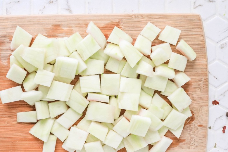 Cut rind into 1-inch pieces
