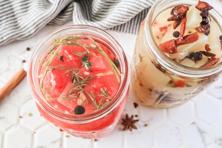 pickled watermelon and rind