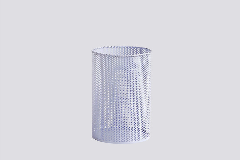 perforated pastel purple trashcan