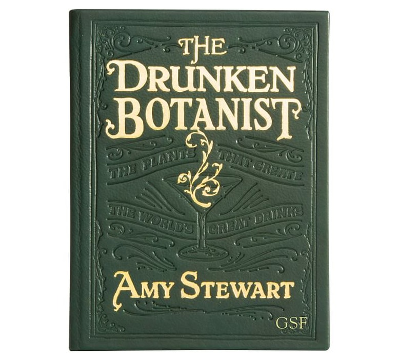 the drunken botanist leather forest green book cover by amy stewart