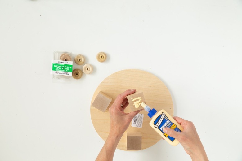 Glue onto wood block for DIY plant riser