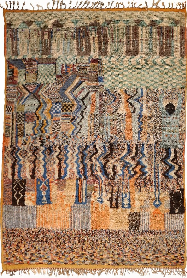 Moroccan patterned area rug