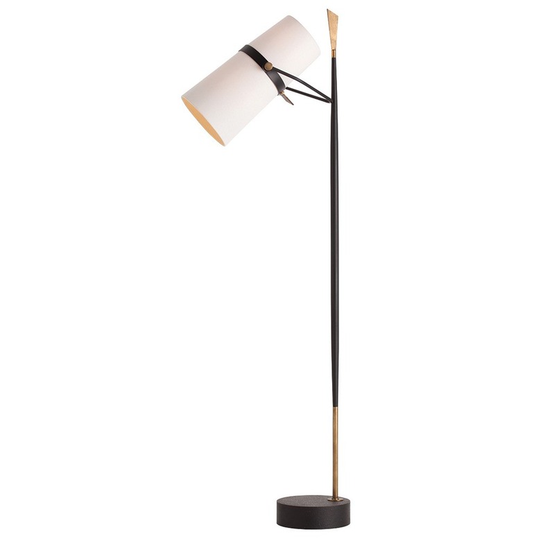 Contemporary floor lamp with black base