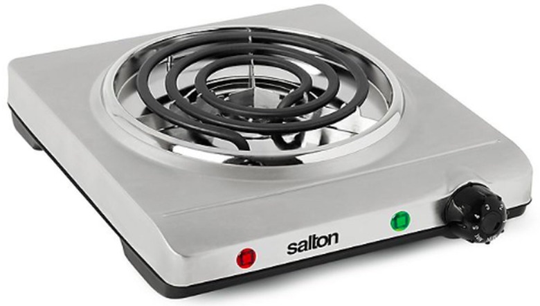 Electric Stove Burner from Salton Stainless Steel Single Coil Portable Cooking Range by Toastess