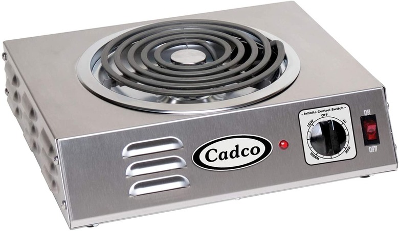 Electric Stove Burner from Cadco CSR-3T Countertop Hi-Power Single 120-Volt Hot Plate