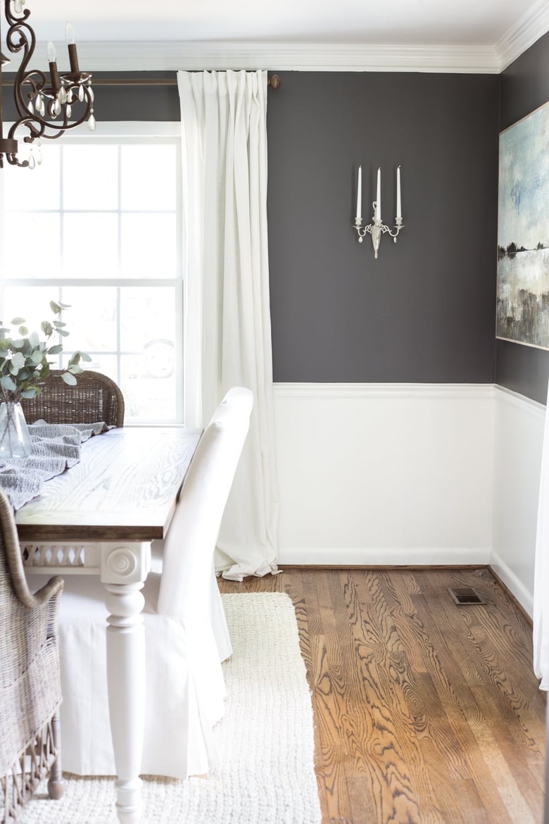 Benjamin Moore paint color Kendall Charcoal in dining room