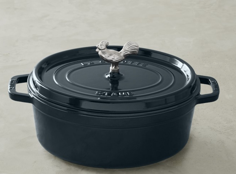 Staub ceramic coated cast iron cookware Coq au Vin Dutch oven