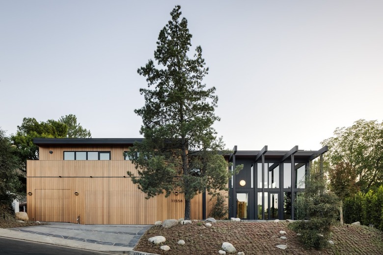 exterior of home with large tree