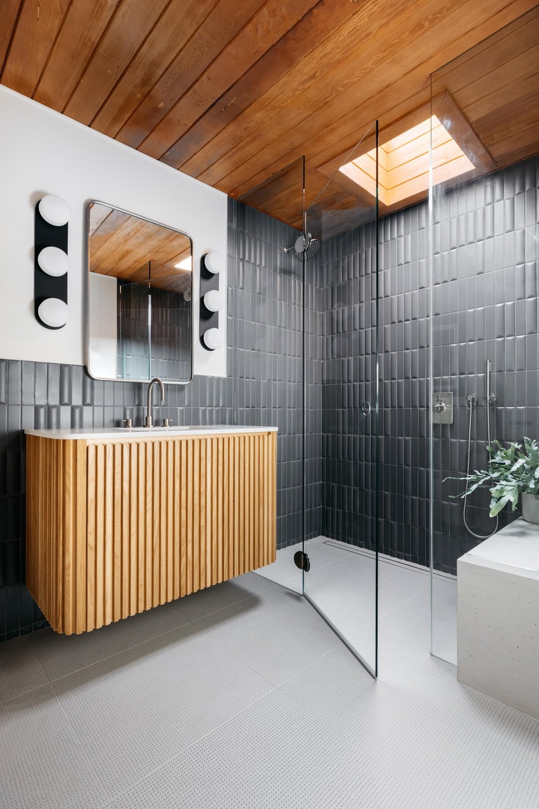 guest bathroom with glass door