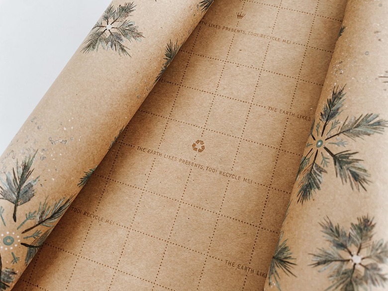 Always opt for store-bought recycled gift wrap when you can.