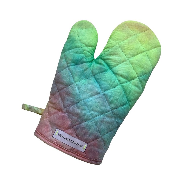 neon lace company pride tie dye oven mitt