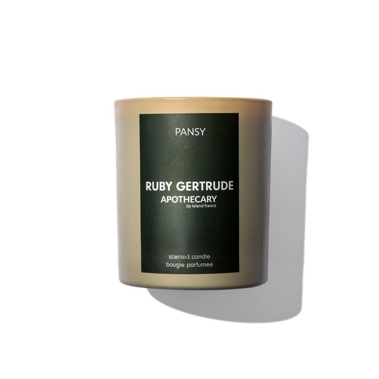 leland francis pansy pride candle