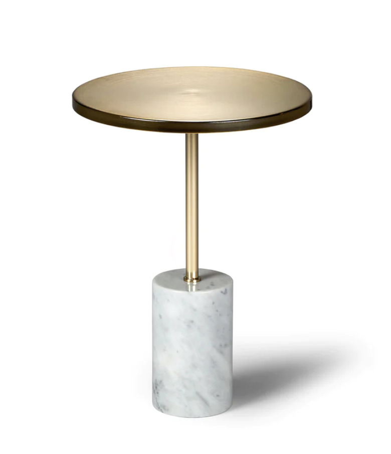 Brass and marble side table