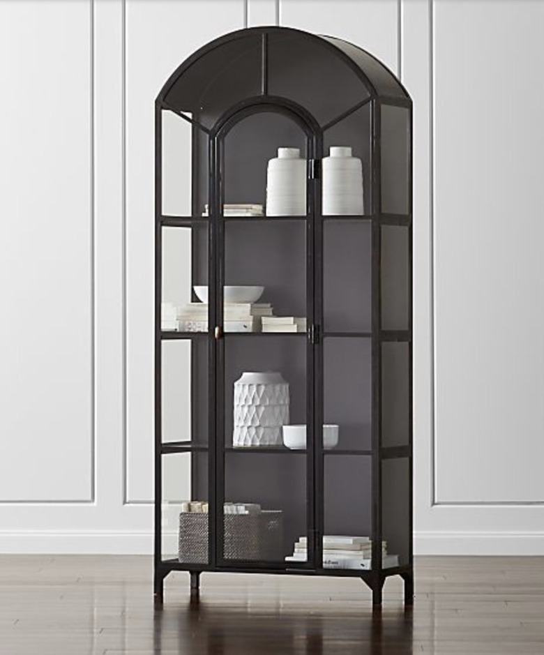 Curved black Art Deco display case