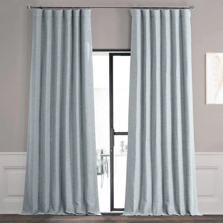 Gulf Blue Rod Pocket Blackout Curtain