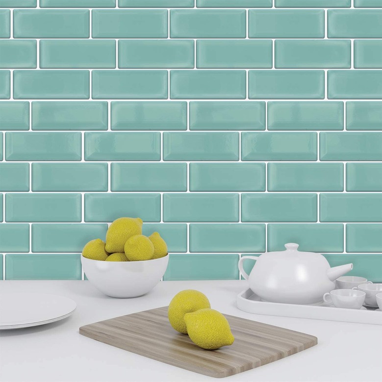 textured peel and stick subway tile backsplash