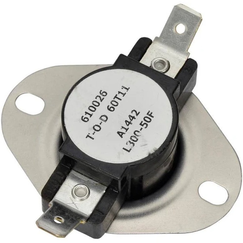 A close-up view of a furnace limit switch