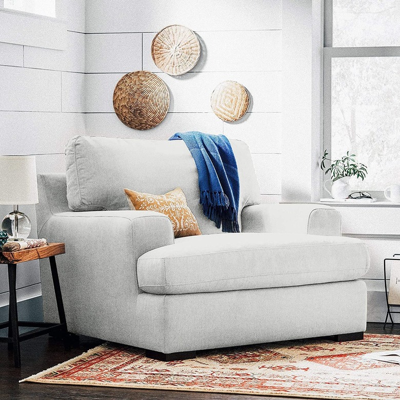 large light gray armchair