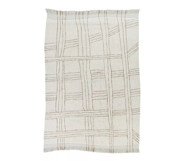 white rug with messy line detailing