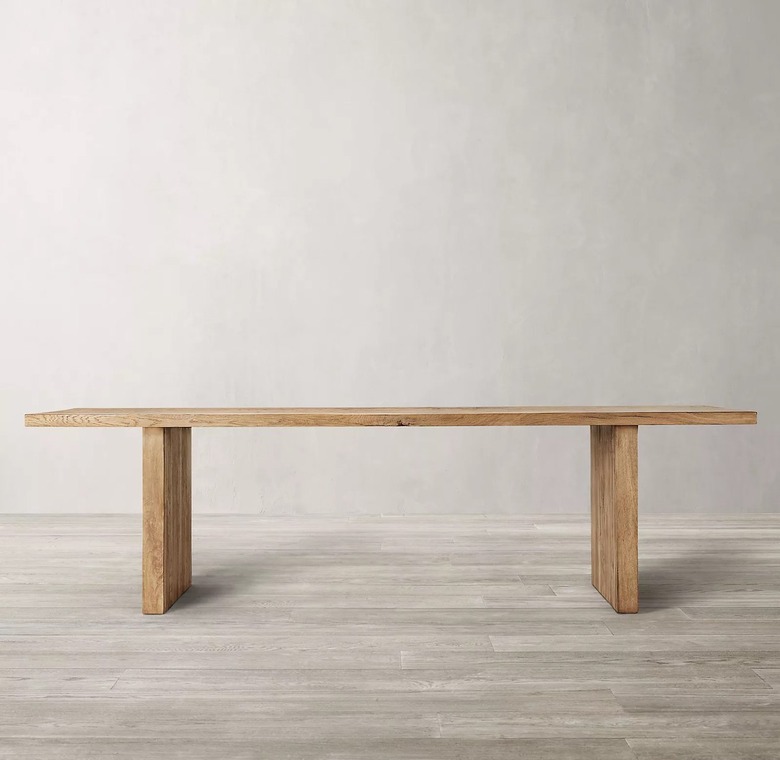 wooden dining table in oak