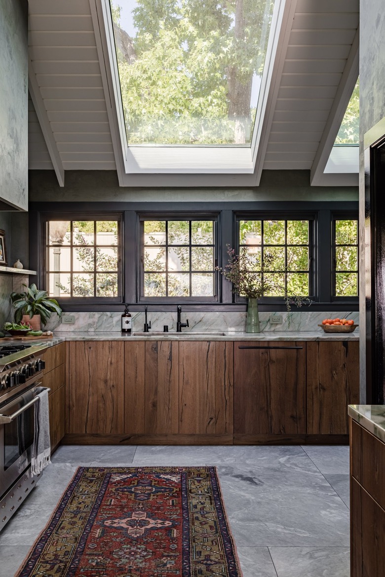 Kitchen with wood cabinets