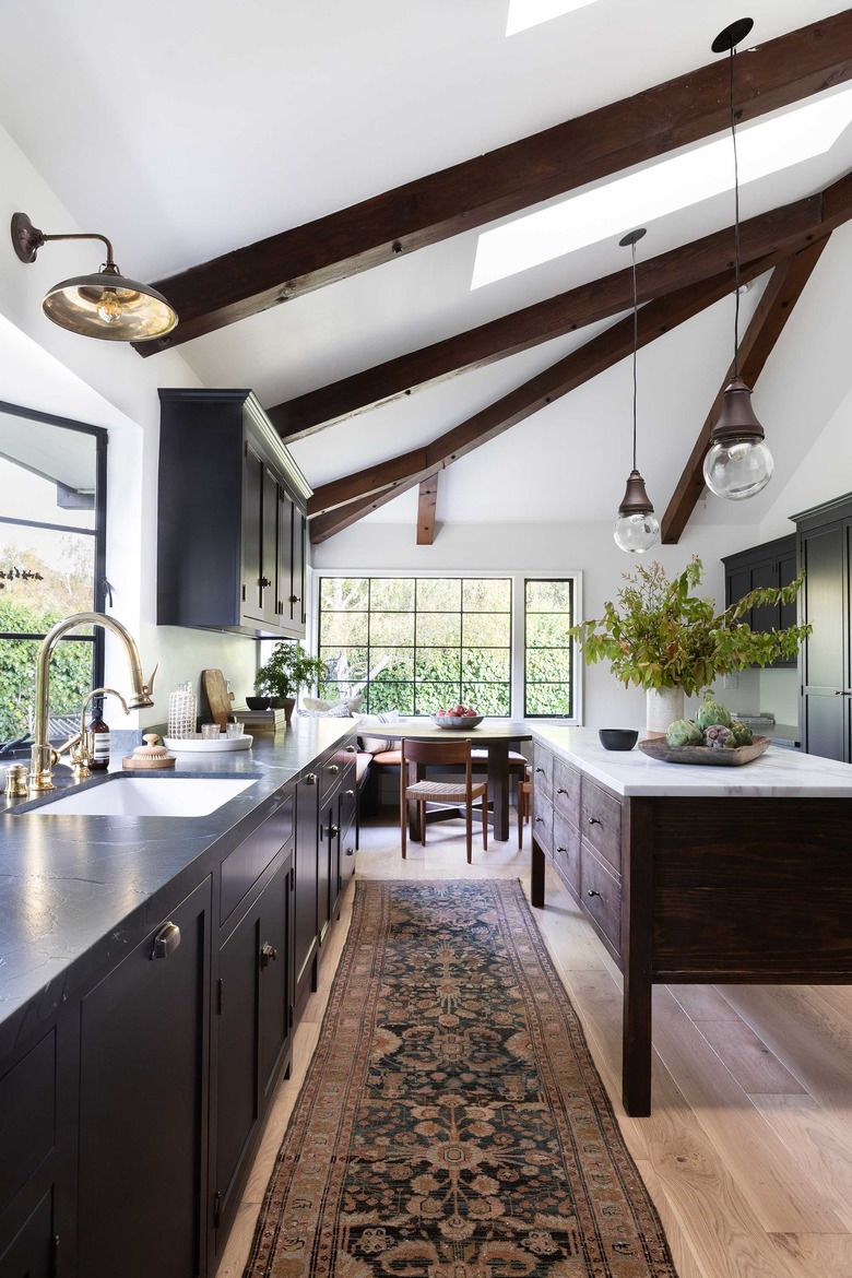 kitchen with exposed beams