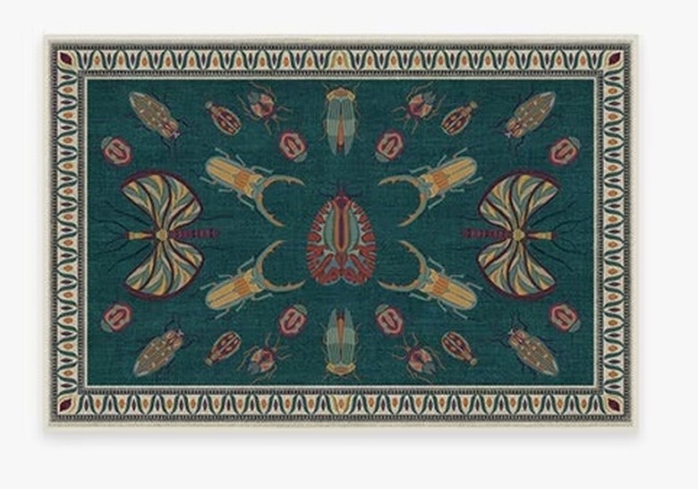 Iris Apfel Flutterby Rug in Teal