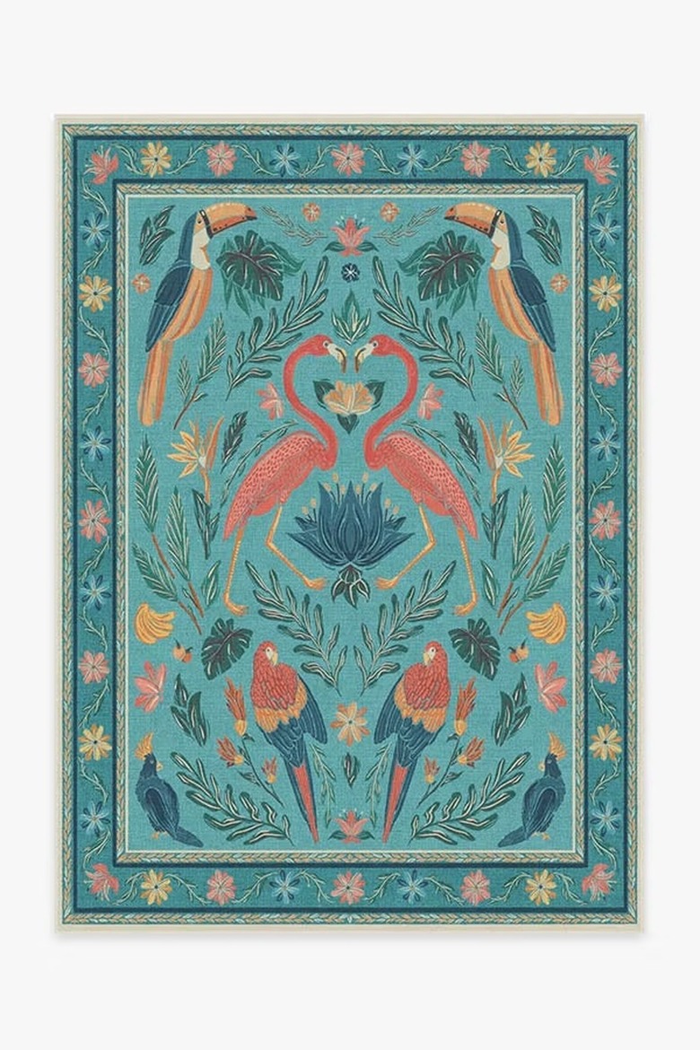 Iris Apfel Flutterby Rug in Teal