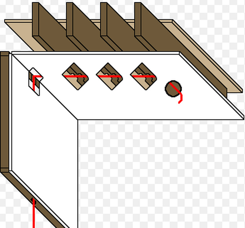 Wiring trough in ceiling.