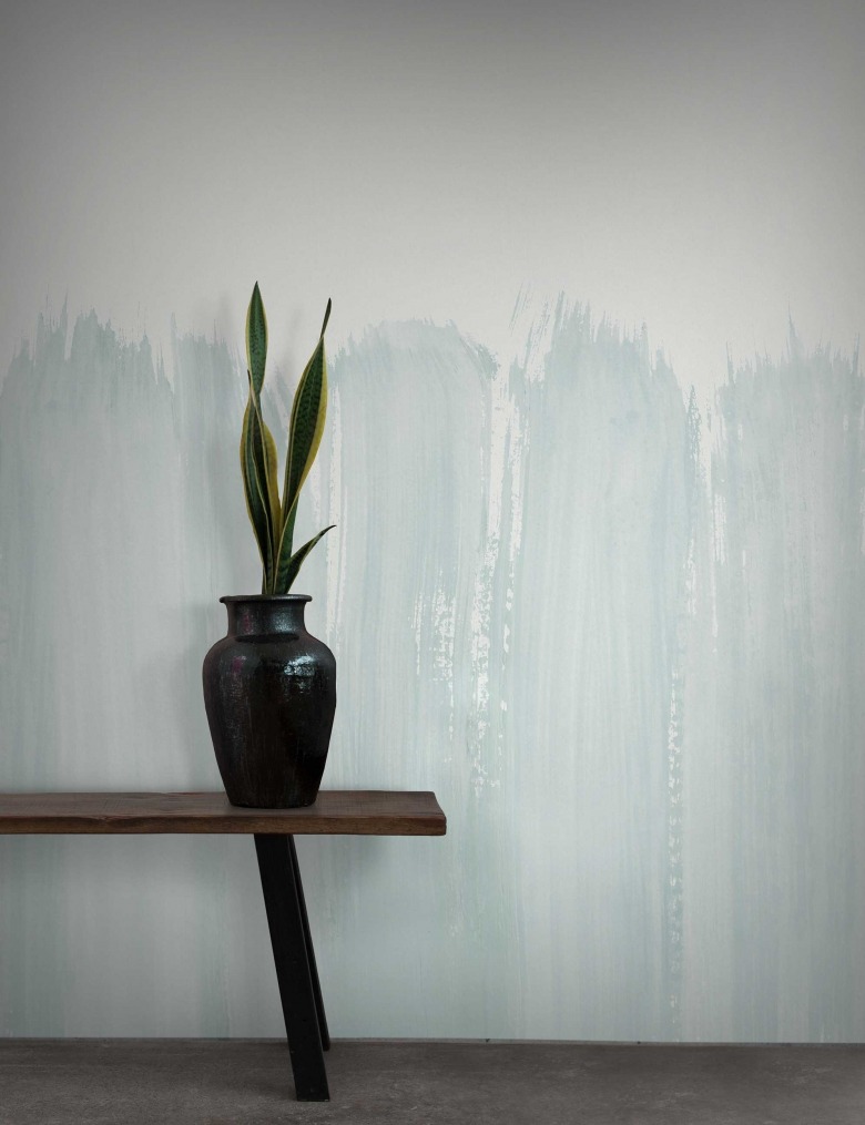 abstract blue streak Scandinavian wallpaper