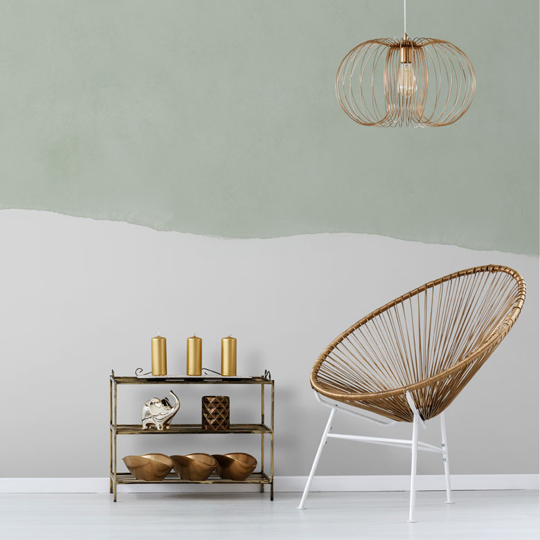 sage green and white wall mural Scandinavian wallpaper