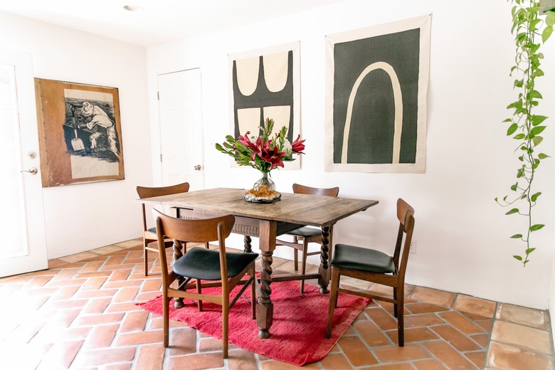 dining room with tile floor