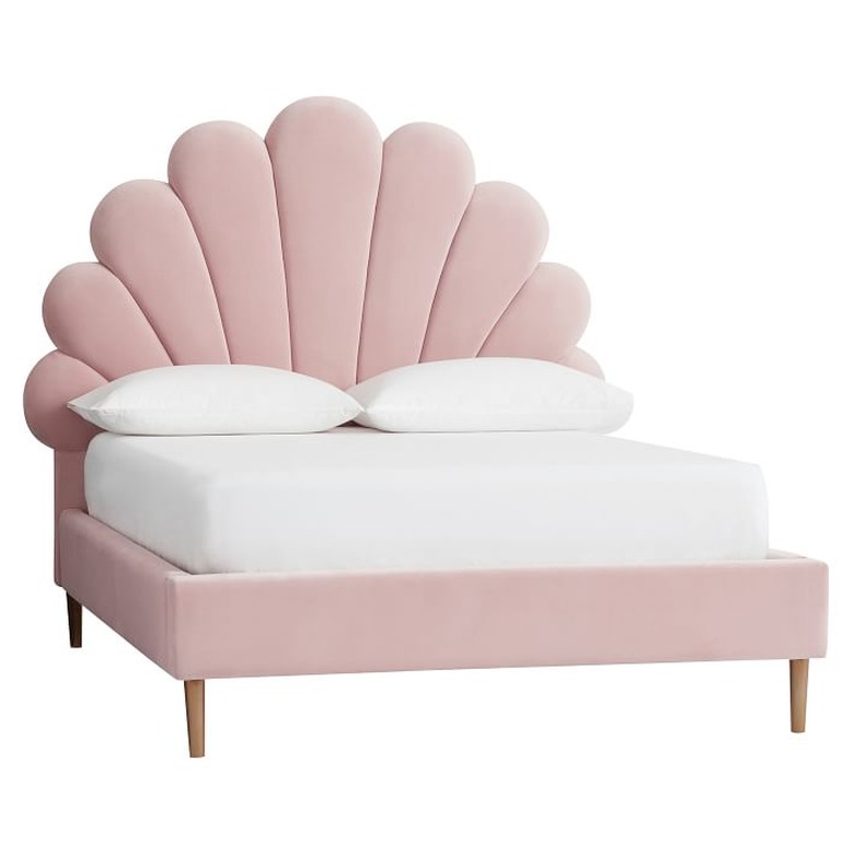 PB Teen x Emily and Meritt Shell Upholstered Bed Full
