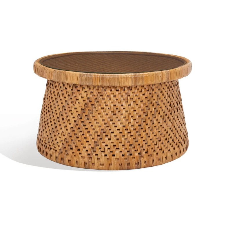 SAFAVIEH rattan round coffee table