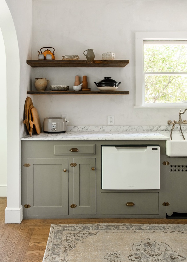 Gray kitchen cabinets