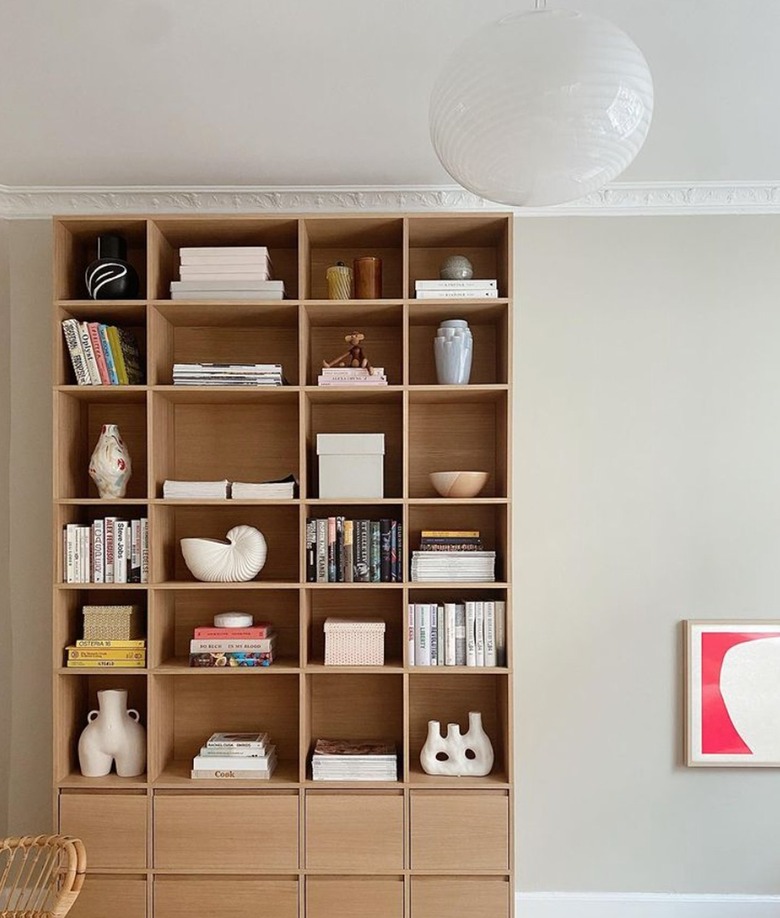 Modern book shelf with drawers