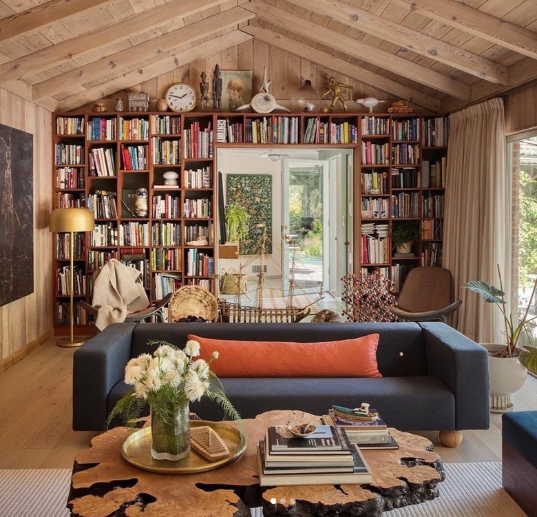 Living room with home library