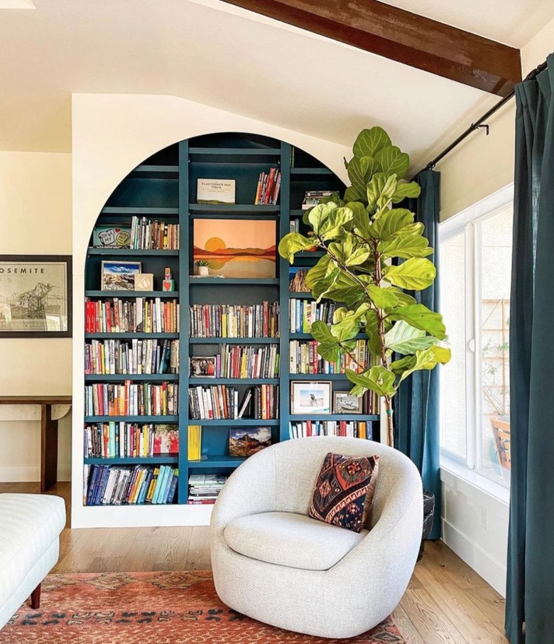 Living room with home library
