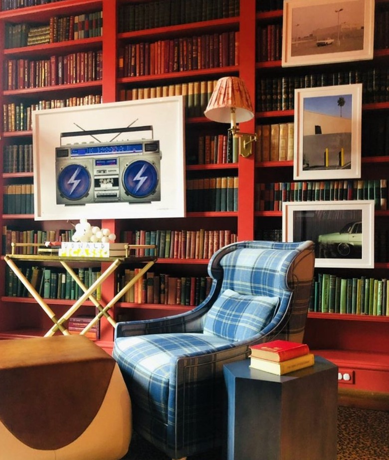 Home library with books